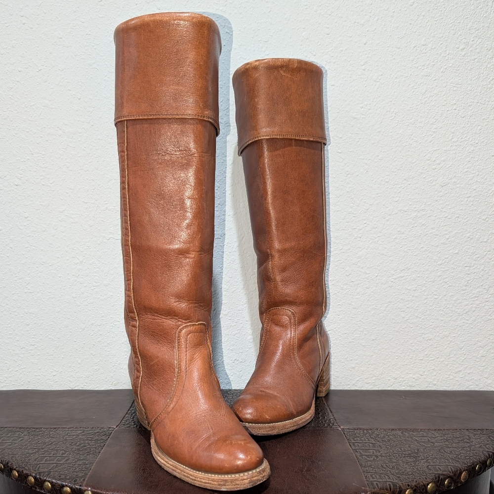 FRYE True Vintage Campus Tall Cuff Brown Boot size 7.5 - Picture 9 of 14